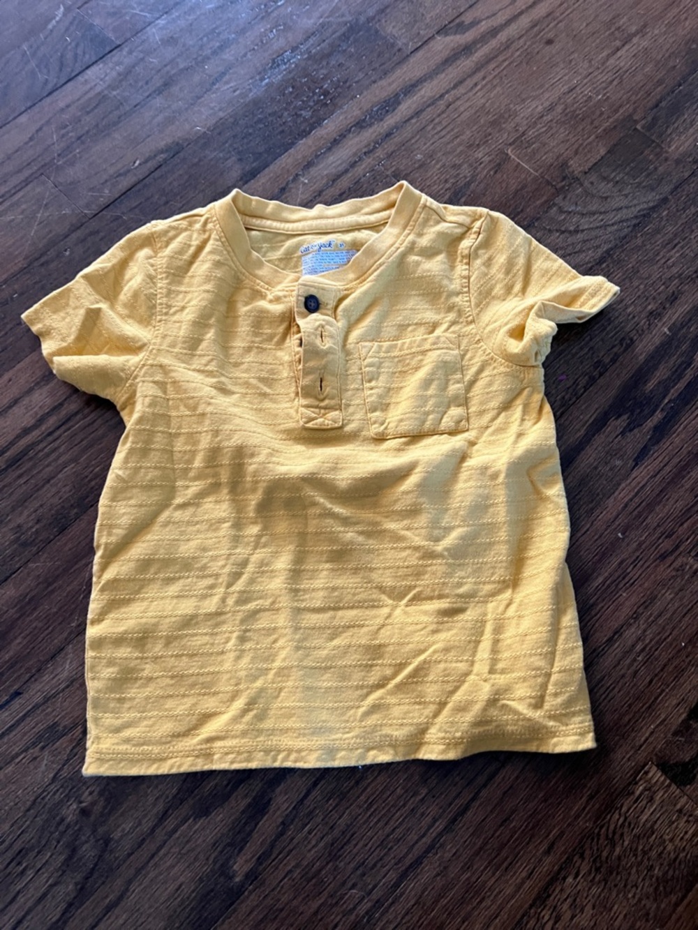 Cat & Jack Yellow Short Sleeve Henley Tee